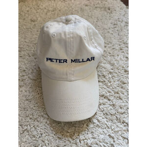 Men's Peter Millar White Blue Logo Baseball Cap One Size